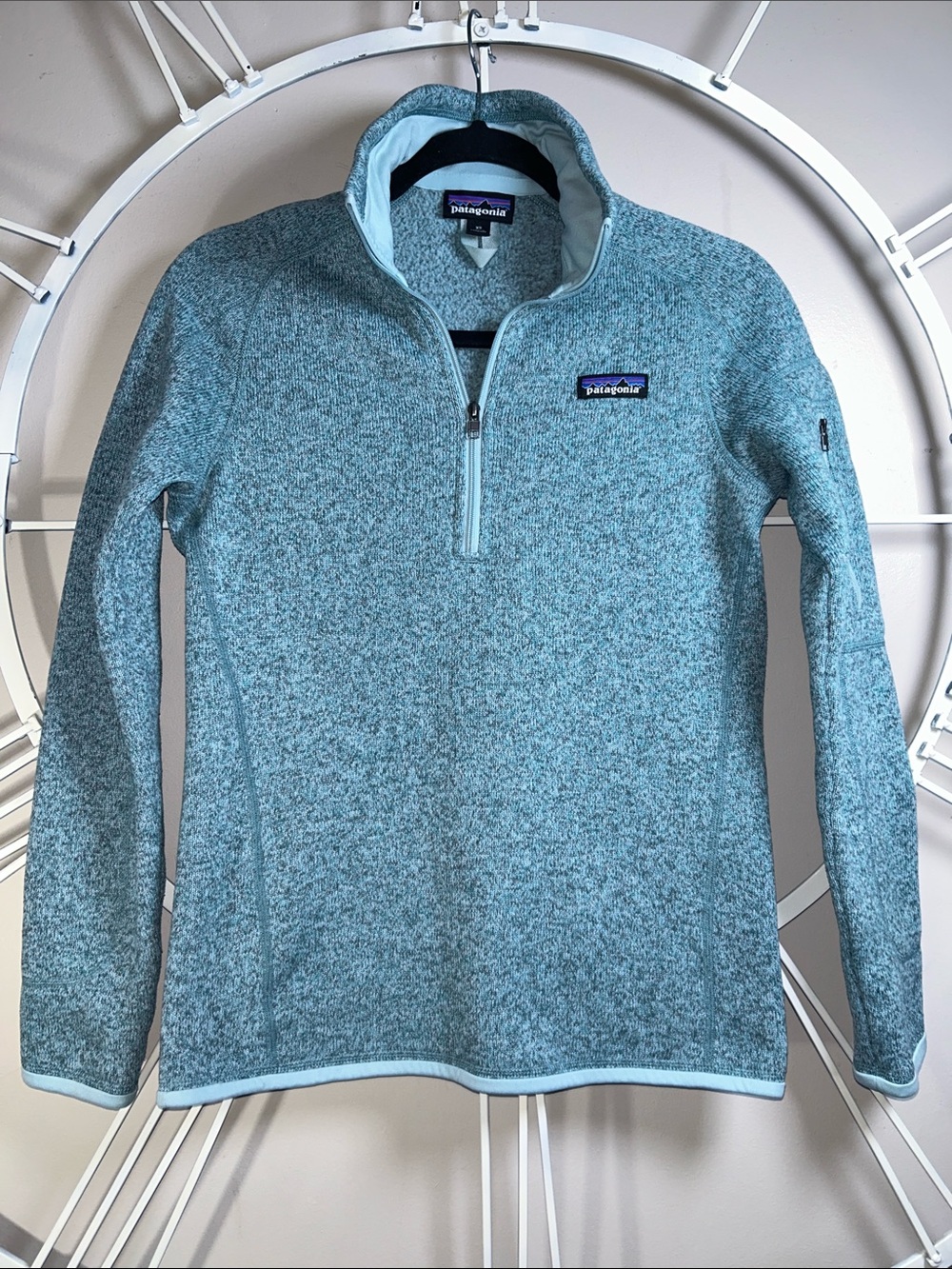 Patagonia Better Sweater Teal Marled Quarter-Zip Fleece Pullover